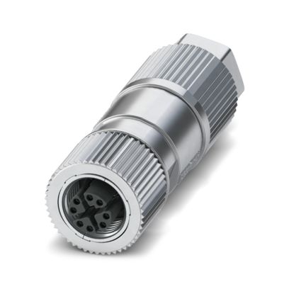 Phoenix Contact 1414586 SACC-M12FSX-8QO SH ETH X-coded M12 socket data connector with nickel-plated knurl
