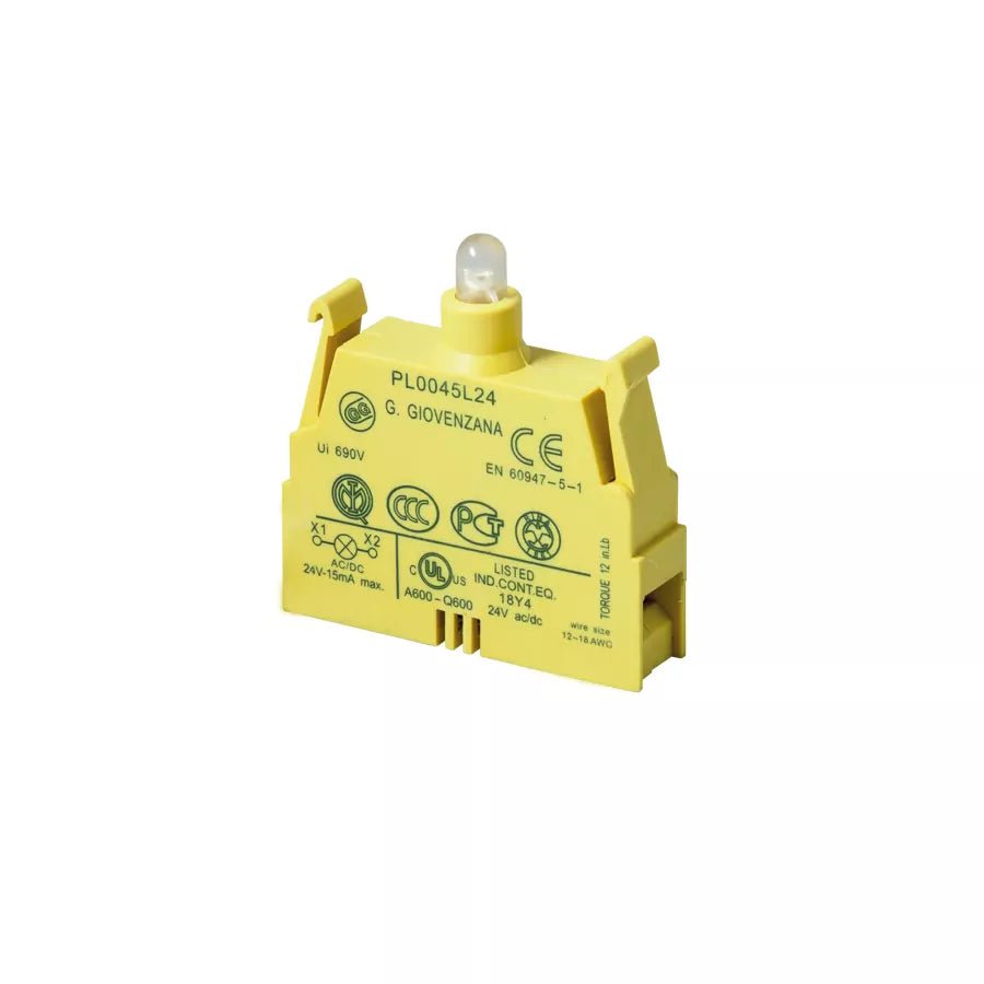 Giovenzana PL0045L24 LED Lamp White 24V AC/DC Screw Terminals — Gabby ...