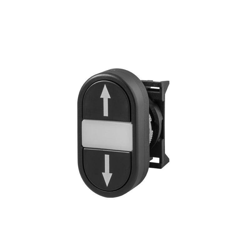 PPDLR.3 Giovenzana Dual push button black - black flush lighted up - down symbols - Gabby Electric