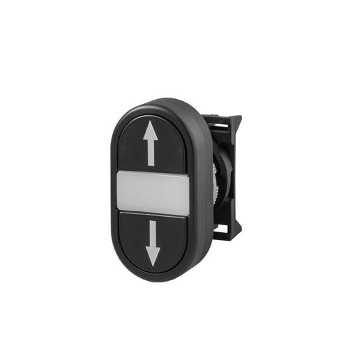 PPDLR.3 Giovenzana Dual push button black - black flush lighted up - down symbols - Gabby Electric