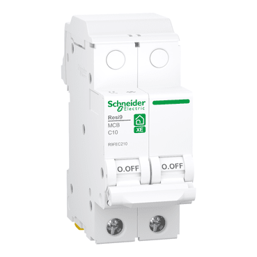 R9FEC210 Schneider Electric Miniature Circuit Breaker (MCB), Resi9 XE, 2P C10A 3000A 230V - Gabby Electric