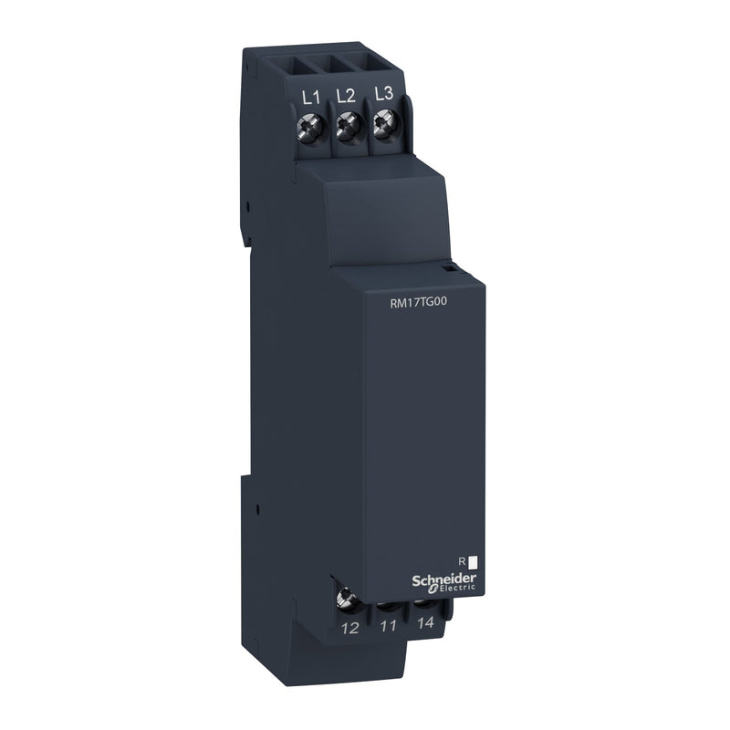 RM17TG00 Modular 3 phase supply control relay, Harmony, 5A, 1CO, 208...480V AC - Gabby Electric