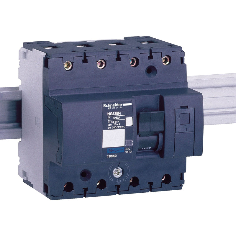 Schneider 18655 Acti9 NG125N 4P 50A C - Curve MCB 25kA
