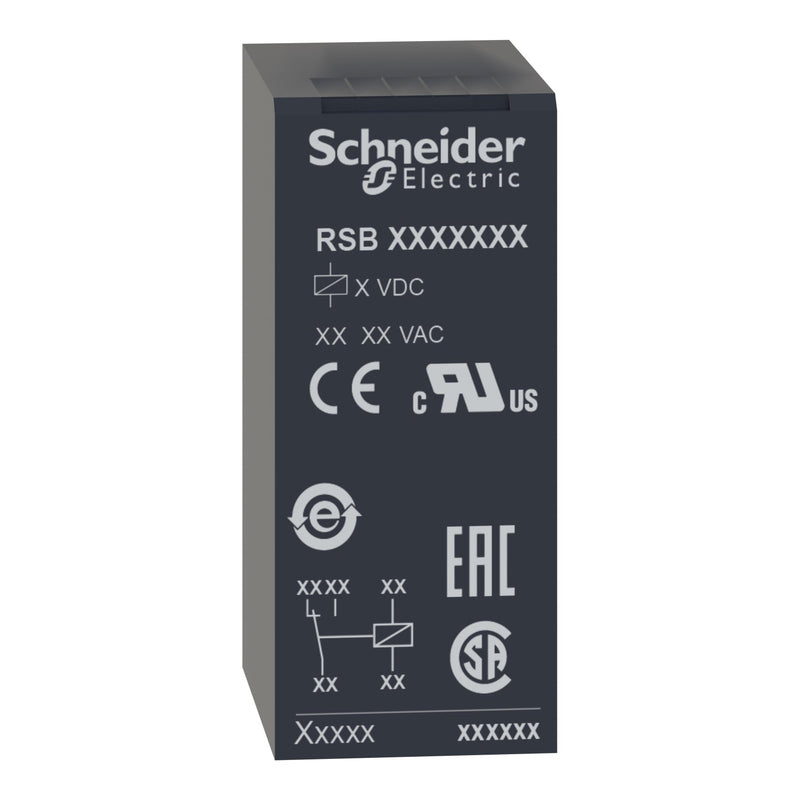 Schneider Electric RSB2A080P7 Interface plug-in relay, 8 A, 2 CO, 230 V AC