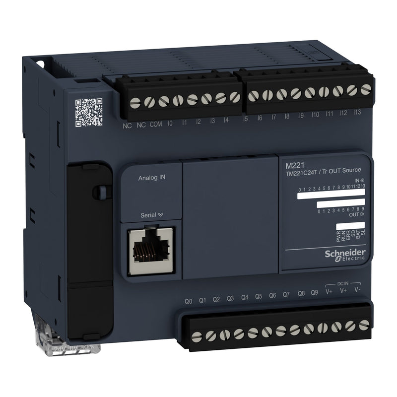 Schneider Electric TM221C24T M221 Modicon Valdiklis 24 IO tranzistorius PNP