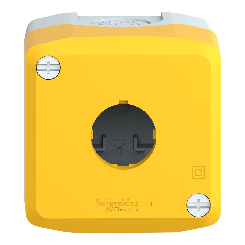 Schneider Electric XALK01 Empty Control Station, Harmony XALK, XALD plastic yellow cover for button 22mm, 1 cutout