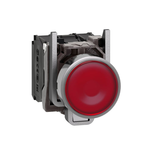 Schneider Electric XB4BW34B5 XB4 Harmony Illuminated push button metal red flush 22mm universal LED plain lens 1NO+1NC 2