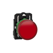Schneider Electric XB5AVB4 Pilot light, plastic, red, Ø22, plain lens with integral LED, 24 V AC/DC