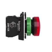 Schneider Electric XB5AVB4 Pilot light, plastic, red, Ø22, plain lens with integral LED, 24 V AC/DC