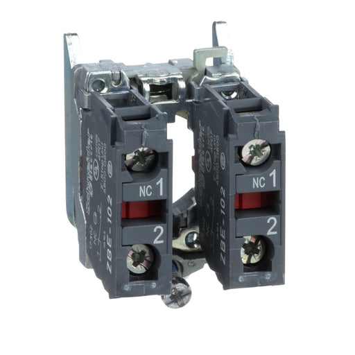 Schneider Electric ZB4BZ104 ZB4 Single contact Block with body fixing collar 2NC, metal