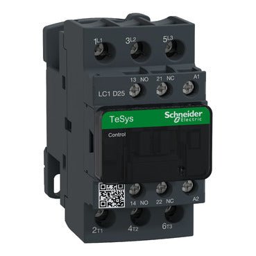Schneider LC1D25F7 Contactor, TeSys Deca, 3P(3NO) 25A 110VAC