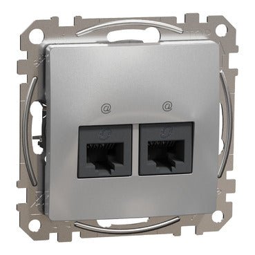 Schneider SDD113452 Data Socket, Sedna Design & Elements, 2xRJ45 CAT5E UTP, Prof