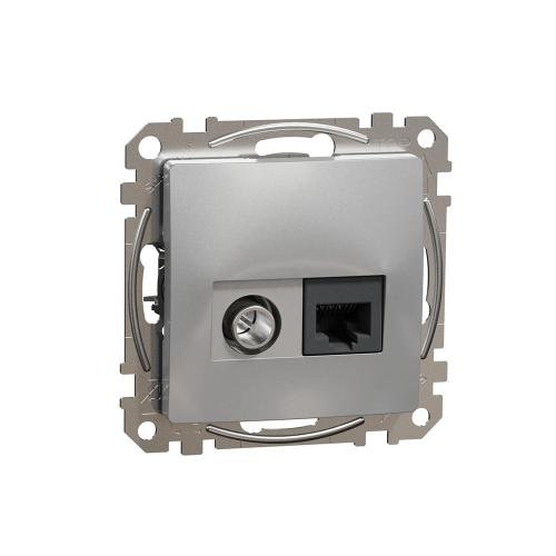 Schneider SDD113469T TV + Data Socket, Sedna Design & Elements, RJ45 CAT6 UTP, M