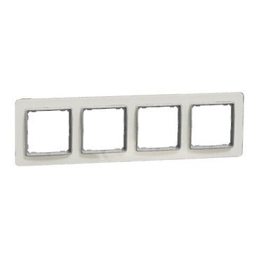 Schneider SDD360804 Frame, Sedna Design & Elements, 4 Gangs, White Glass