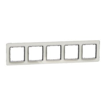 Schneider SDD360805 Frame, Sedna Design & Elements, 5 Gangs, White Glass