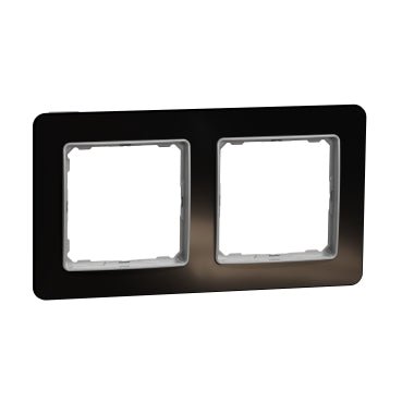 Schneider SDD361802 Frame, Sedna Design & Elements, 2 Gangs, Dark Glass
