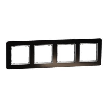 Schneider SDD361804 Frame, Sedna Design & Elements, 4 Gangs, Dark Glass
