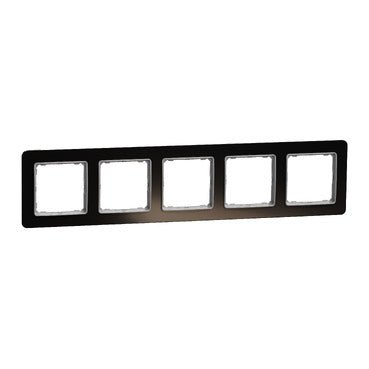 Schneider SDD361805 Frame, Sedna Design & Elements, 5 Gangs, Dark Glass
