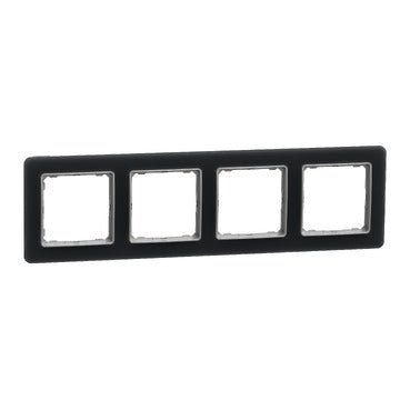 Schneider SDD362804 Frame, Sedna Design & Elements, 4 Gangs, Smoke Glass