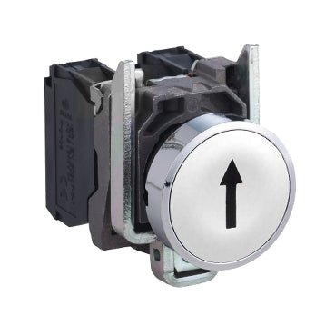 Schneider XB4BA3341 Harmony XB4 Push Button 22mm White Flush Up Arrow 1NO
