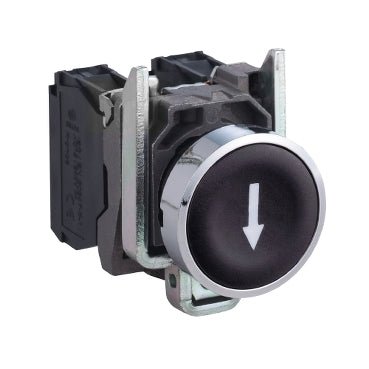 Schneider XB4BA3351 Harmony XB4 Push Button 22mm Black Flush Down Arrow 1NO