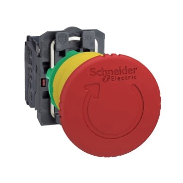 Schneider XB5AS8444 Emergency Stop Switching Off, Harmony XB5, Plastic, Red Mush