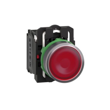 Schneider XB5AW34M5 Illuminated push button, plastic, flush, red, Ø22, sp