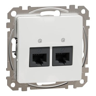 SDD111452 Sedna Design and Elements Data outlet 2xRJ45 CAT5E UTP PRO, white - Gabby Electric