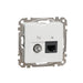 SDD111469T TV + data socket, Sedna Design & Elements, RJ45 CAT6 UTP, male individual, PRO, white - Gabby Electric