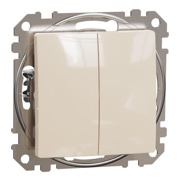 SDD112105 Schneider Electric Sedna Design 2 gang switch, 10A, beige - Gabby Electric