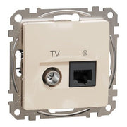 SDD112469T Schneider Electric Sedna TV + data socket RJ45 CAT6 UTP, dark beige - Gabby Electric