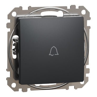 SDD114131 Schneider Electric Sedna Push button with bell symbol 1 way 10A, anthracite - Gabby Electric