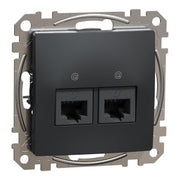 SDD114452 Schneider Electric Sedna Data outlet 2xRJ45 CAT5E UTP, anthracite - Gabby Electric