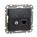 SDD114469T TV + data socket, Sedna Design & Elements, RJ45 CAT6 UTP, male individual, PRO, anthracite - Gabby Electric