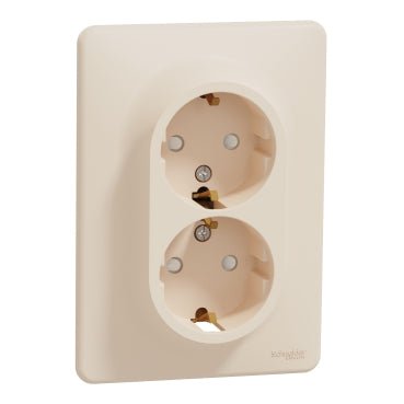 SDD312221 Schneider Electric Sedna Design double socket, beige - Gabby Electric