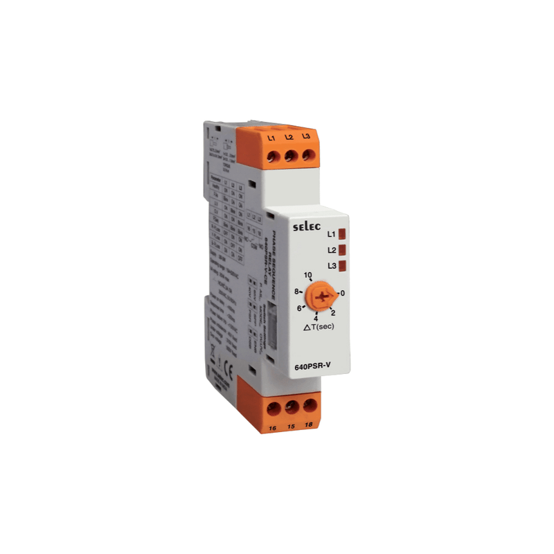Selec 640PSR-V-CE Phase Sequence Relay 3P 154-520V AC Over/Under Voltage
