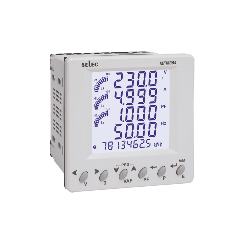 Selec MFM384-C-CU Multifunction Meter 96x96mm RS485 Modbus 85-270V AC
