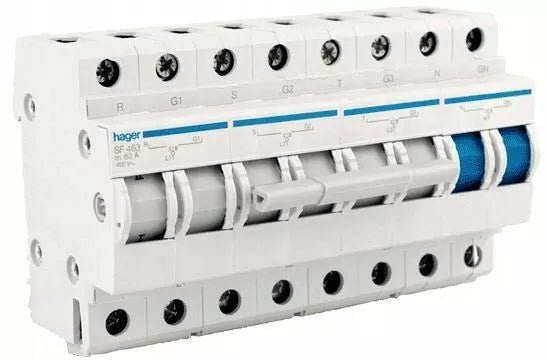 SF463 Hager Changeover Switch 4P 63A I - 0 - II