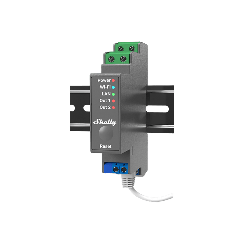 Shelly Pro 2 WiFi LAN DIN Rail Smart 2-Channel Relay 16A Dry Contact