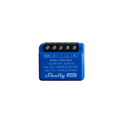 Shelly S3SW-001X8EU 1 Mini Gen3 WiFi smart relay potential-free contact