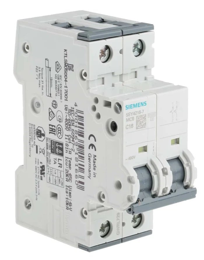 Siemens 5SY4216-7 Miniature Circuit Breaker 2P C16A 10kA