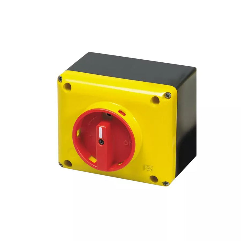 SQ032003BC10 Giovenzana Switch - disconnector sq 32 3p yellow - red enclosure - Gabby Electric