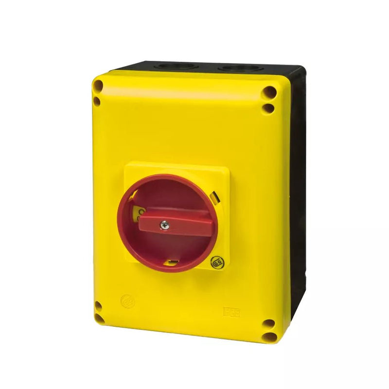 SQ040003BE10 Giovenzana Switch - disconnector sq 40 3p yellow - black enclosure - Gabby Electric