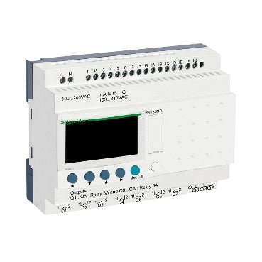 SR3B261FU Schneider Electric Modular Smart Relay, Zelio Logic SR2 SR3, 26 IO, 100 - 240VAC, Clock, Display - Gabby Electric