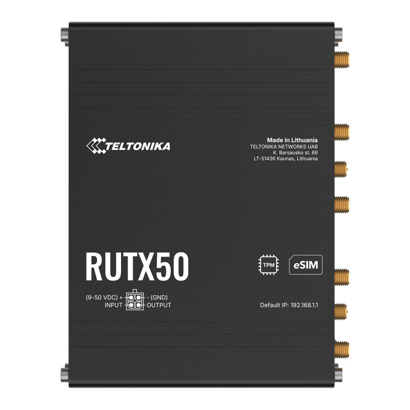 Teltonika RUTX50 RUTX50000000 5G Industrial Router, top view