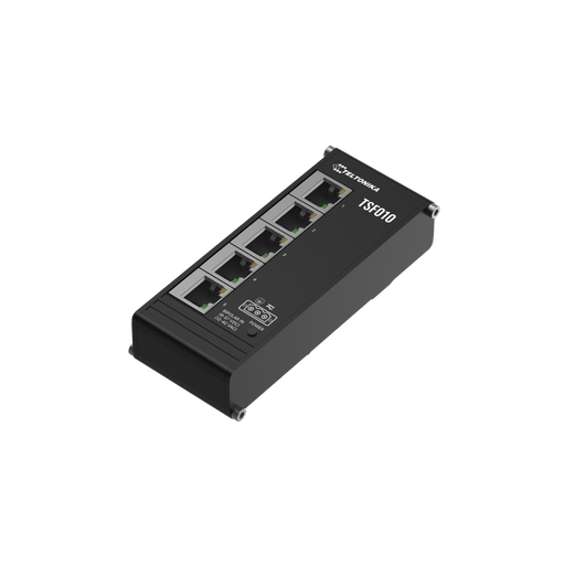 Teltonika TSF010 TSF010010000 flat unmanaged 5-port Ethernet switch, AC/DC input