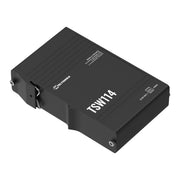 Teltonika TSW114 TSW114000000 Unmanaged DIN Rail Switch, angled view