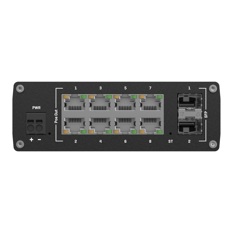 Teltonika TSW202 TSW202000000 Managed PoE+ Switch, rear side