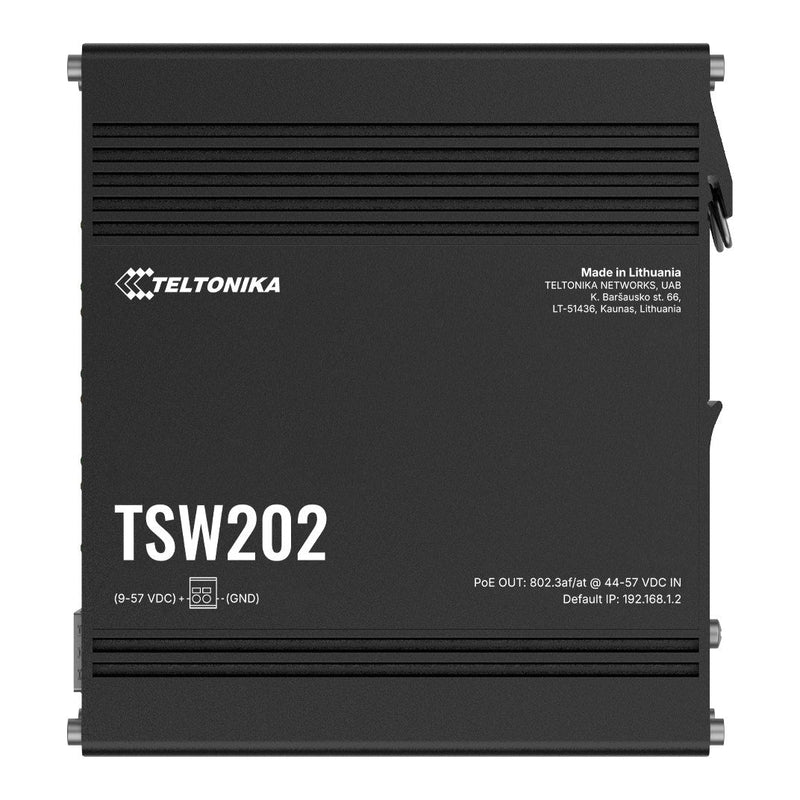 Teltonika TSW202 TSW202000000 Managed PoE+ Switch, top view