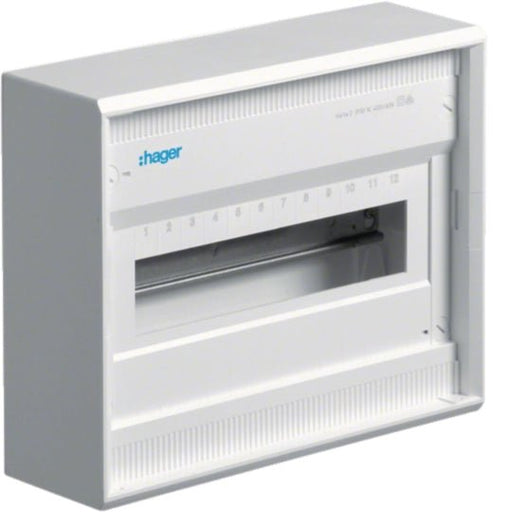 VA12CN Hager Volta Small Distribution Box, Surface - Mounted 1x12Without Door, IP30 - Gabby Electric